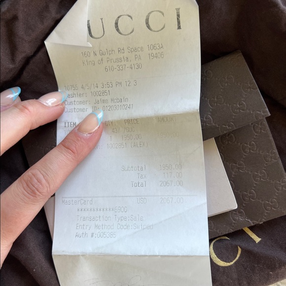 Gucci Nouveau Fringe Blue Pebbled Leather Cross Body Bag - Picture 7 of 8